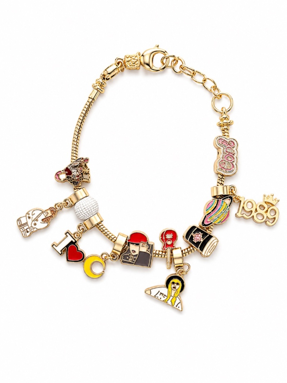Taylor Swift Inspired Charm Bracelet Gold Eras – Like New